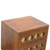 Mango Hill 2 Drawer Chestnut Nordic Style Bedside with Brass Inlay